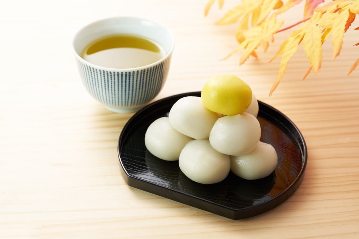 お彼岸団子とお茶