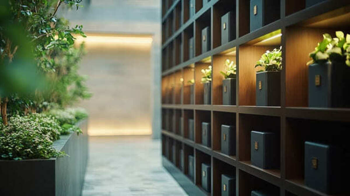 綺麗に並べられた骨壺