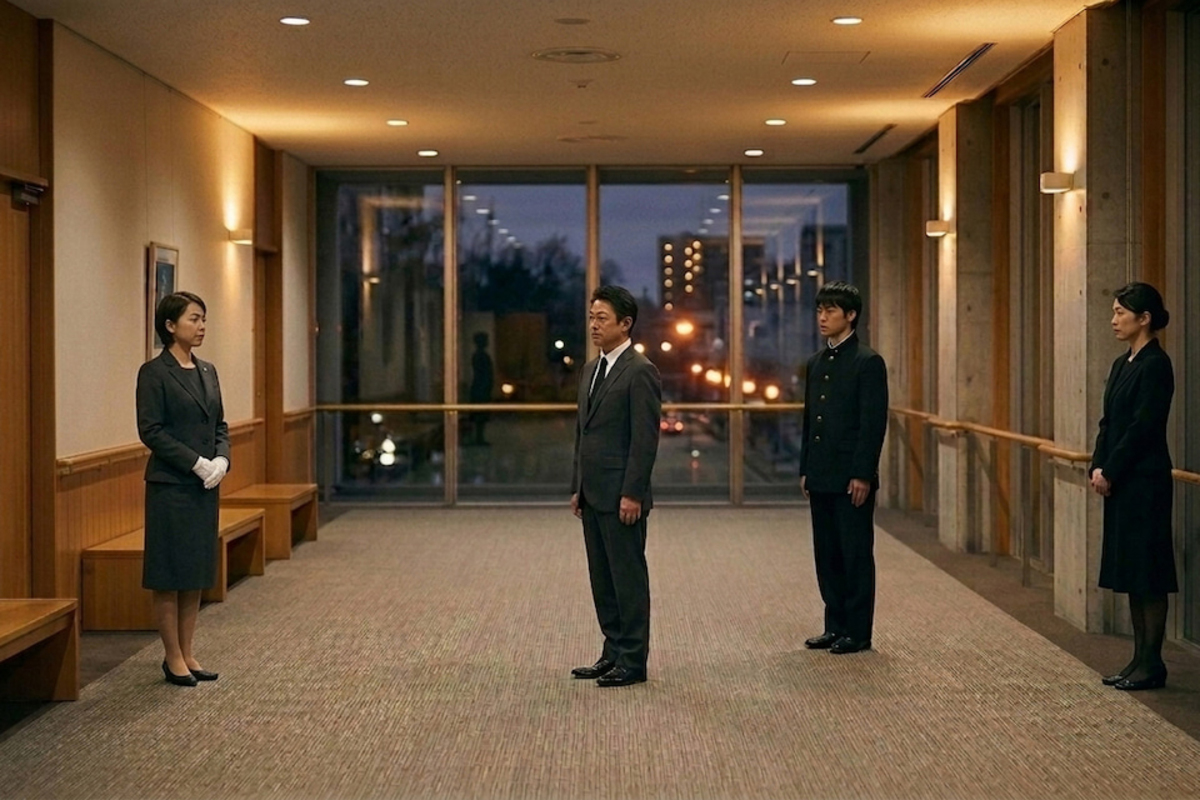 仕事帰りでも参列できる夕刻葬のイメージ