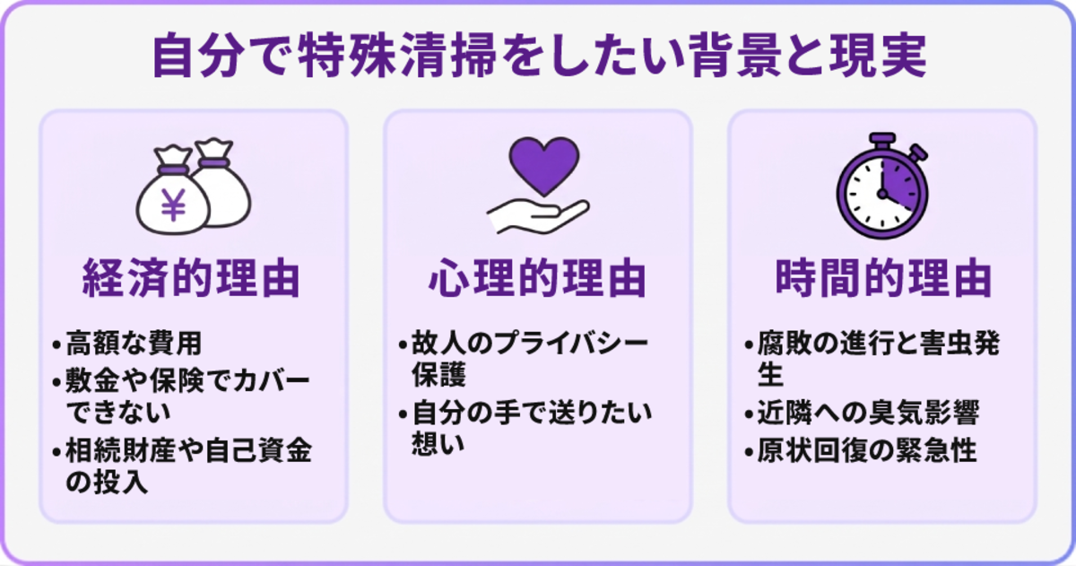 「孤独死の特殊清掃を自分でやりたい」と考える理由とその背景