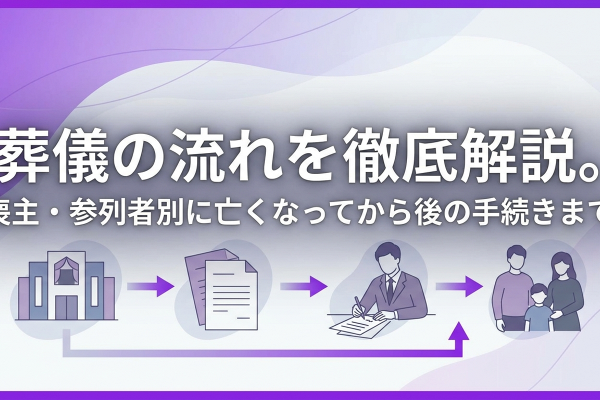 葬儀の流れを徹底解説。喪主・参列者別に亡くなってから後の手続きまで
