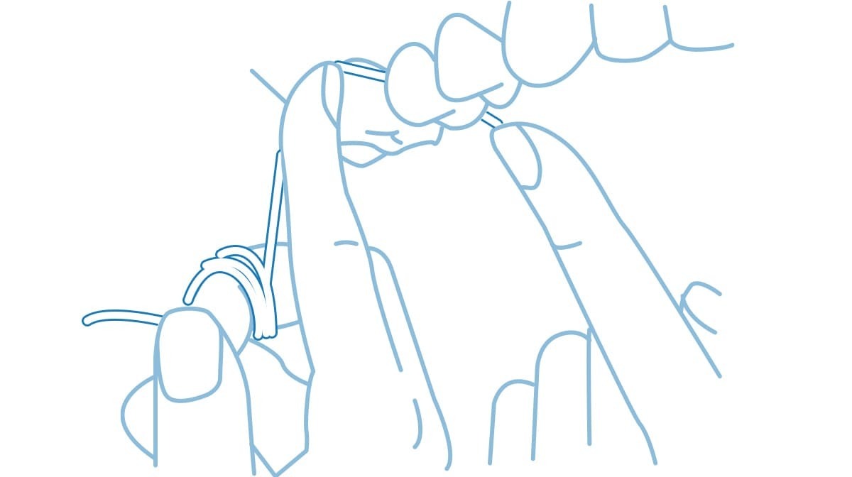フロスを通しているイラスト