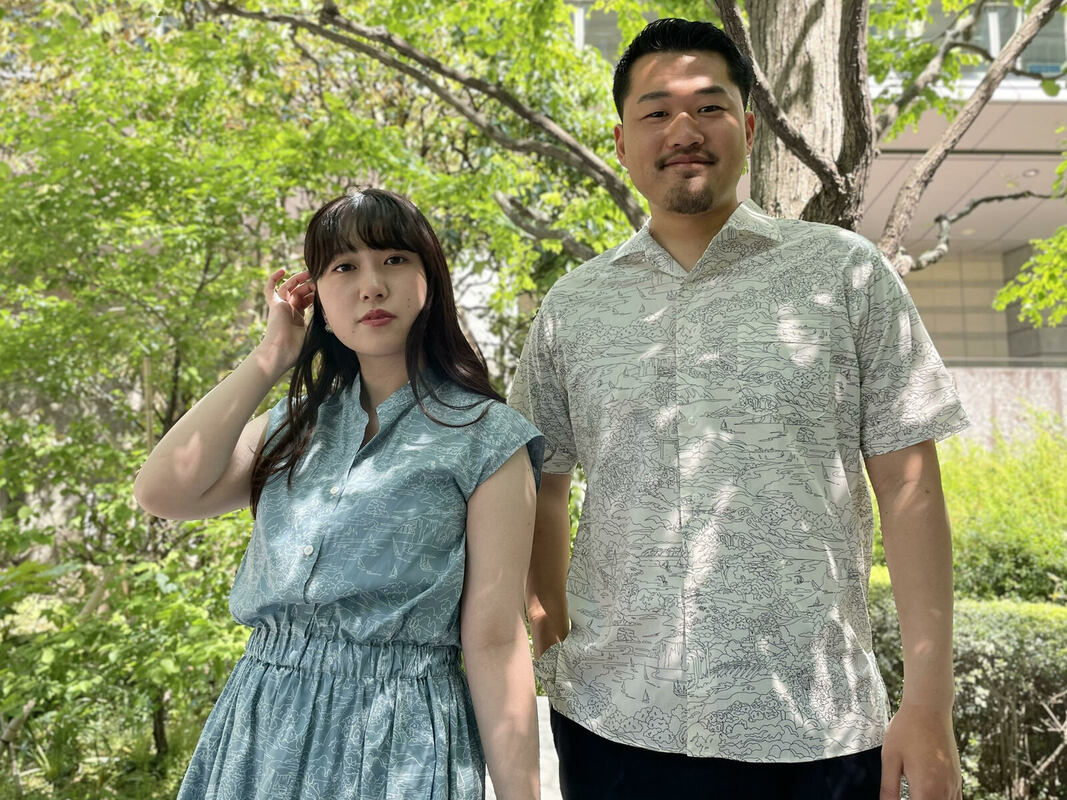 男女で一緒に】プリントシャツ＆ワンピース | 読む、鎌倉シャツ