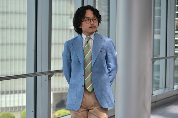 Dormeuil ブルー テーラードジャケット 鎌倉シャツ 限定】ニットテーラードジャケット | 読む、鎌倉シャツ