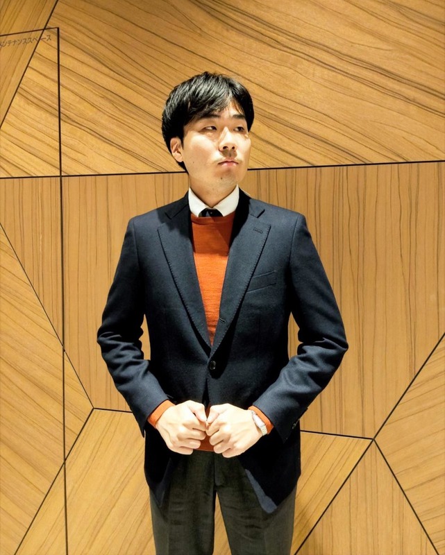 サージ織り　ウールジャケット