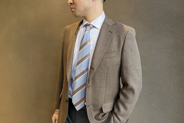 【美品】鎌倉シャツ　テックウール　ホップサックジャケット　ブラウン　L　48 春はジャケット】ホップサックジャケット | 読む、鎌倉シャツ