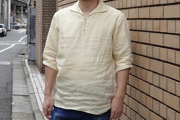 ベルギーリネン】七分袖リネンカプリシャツ | 読む、鎌倉シャツ