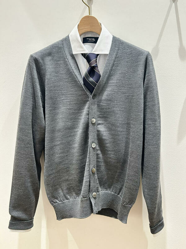 未使用級　鎌倉シャツ　カシミヤ20% ウール　ケーブル　ニット　カーディガン 未使用級 鎌倉シャツ カシミヤ20% ウール ケーブル ニット