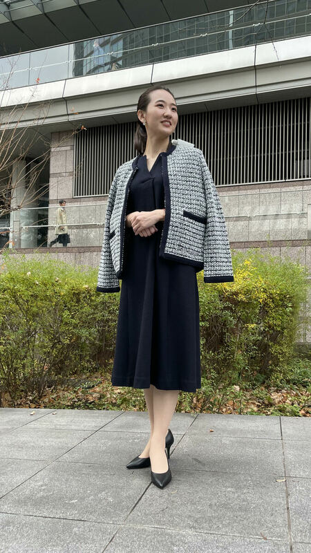 シンプルウールワンピ