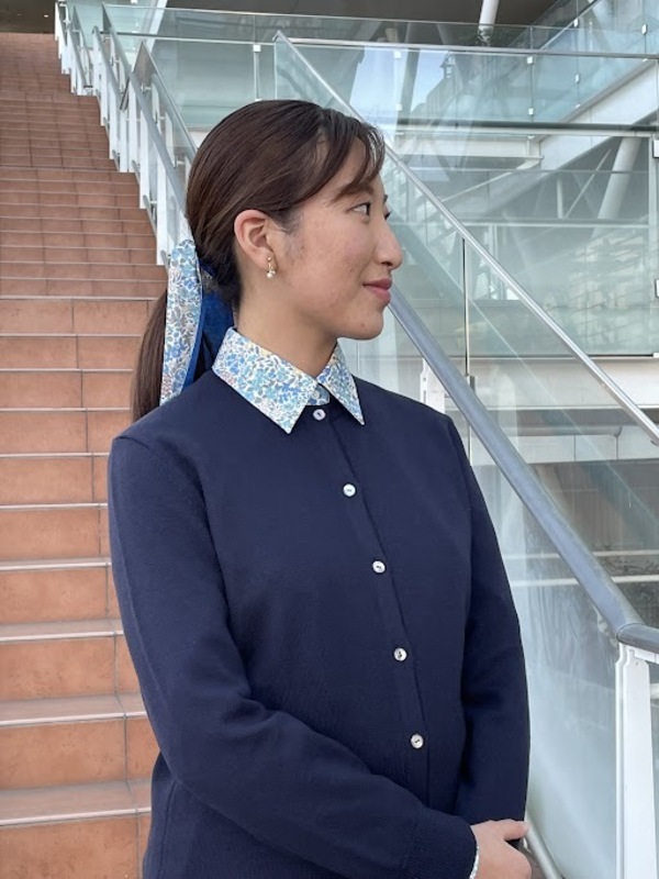 美品＊鎌倉シャツ×リバティ／ボウタイ フラワー シャツ 38 美品＊鎌倉